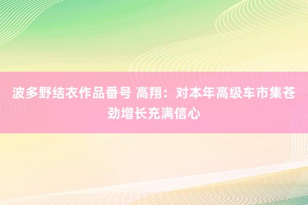 波多野结衣作品番号 高翔：对本年高级车市集苍劲增长充满信心