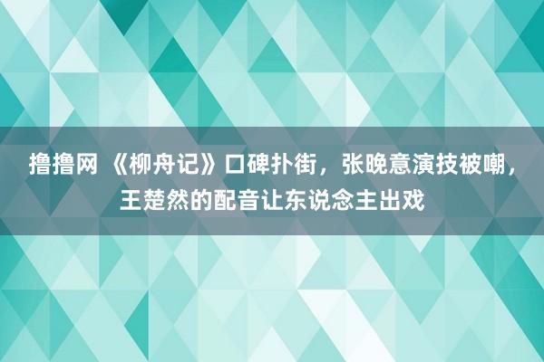 撸撸网 《柳舟记》口碑扑街，张晚意演技被嘲，王楚然的配音让东说念主出戏