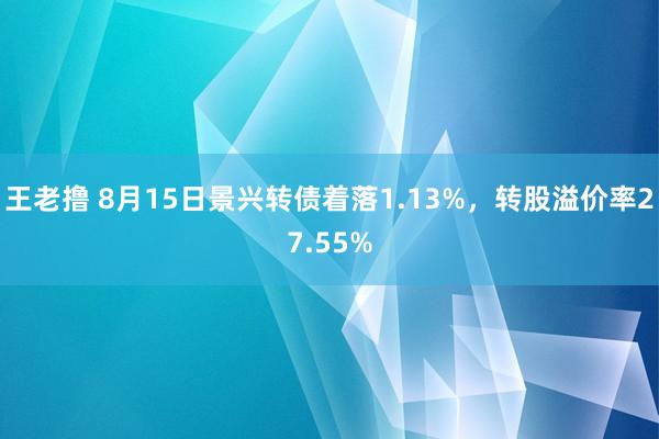 王老撸 8月15日景兴转债着落1.13%，转股溢价率27.55%