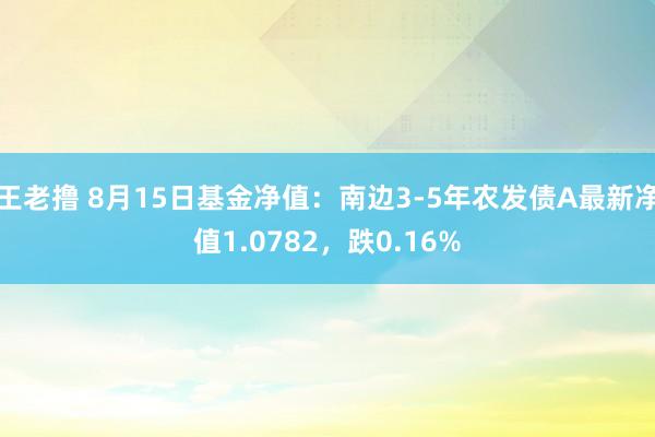 王老撸 8月15日基金净值：南边3-5年农发债A最新净值1.0782，跌0.16%