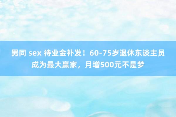 男同 sex 待业金补发！60-75岁退休东谈主员成为最大赢家，月增500元不是梦